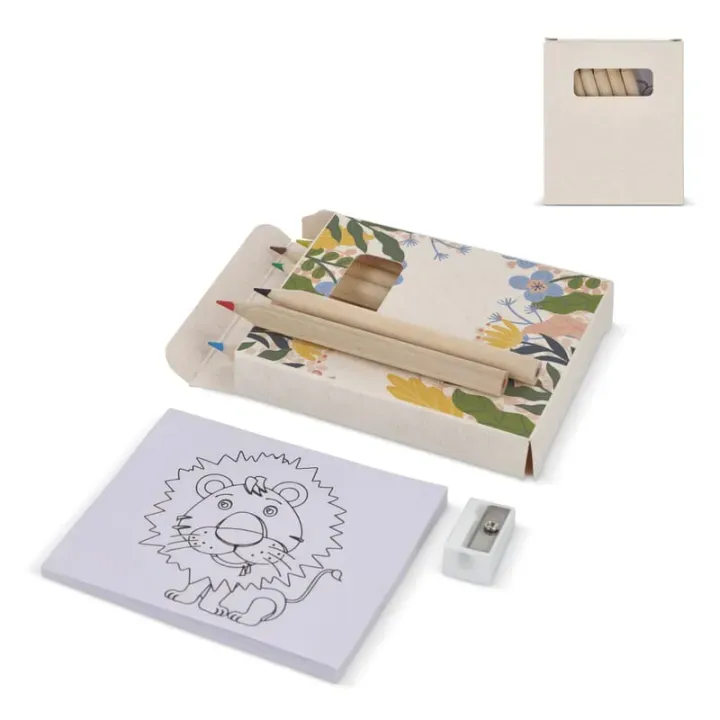8 piece colouring set in recycled milkcarton box - LT91522 (gadzety reklamowe)